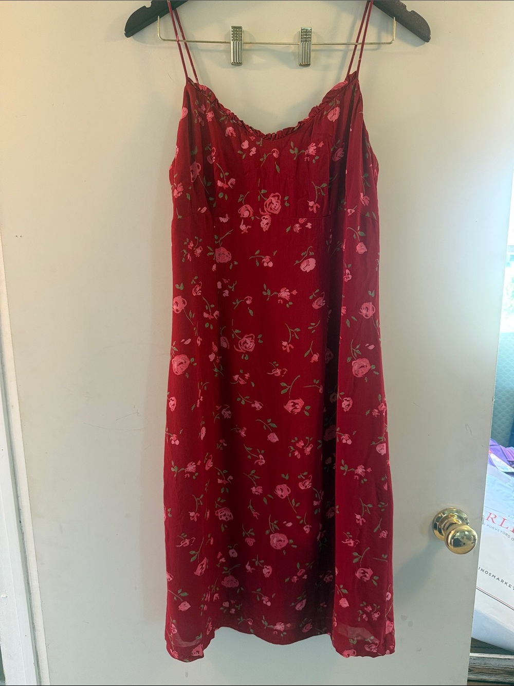 Ann Taylor Factory Women’s Red Pink Floral Slip Dress Sz 6 EUC